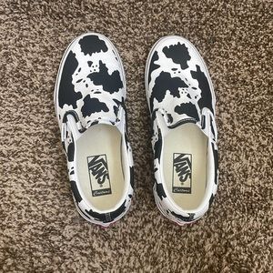 Cow print vans! worn once. Size 7.5